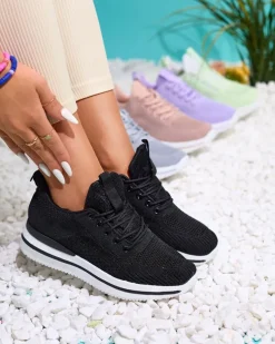 Royalfashion Czarne sportowe buty damskie Losoyta