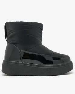 Royalfashion Czarne wsuwane śniegowce damskie Maderta