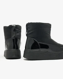 Royalfashion Czarne wsuwane śniegowce damskie Maderta