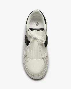 Royalfashion Czarno-białe damskie buty sportowe z gumowymi wstawkami Inika