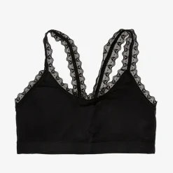 Royalfashion Czarny elastyczny biustonosz dziewczęcy