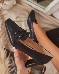 Royalfashion Czółenka damskie w kolorze czarnym Mokwell