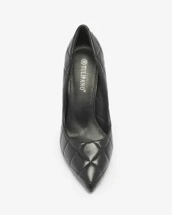 Royalfashion Czółenka damskie pikowane w czarnym kolorze Duclisa