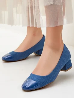 Royalfashion Czółenka damskie na niskim słupku Penolle