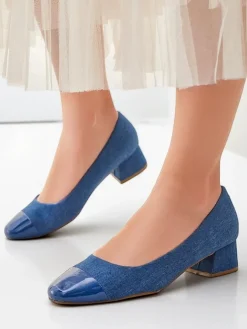 Royalfashion Czółenka damskie na niskim słupku Penolle