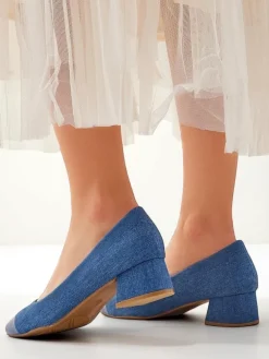 Royalfashion Czółenka damskie na niskim słupku Penolle