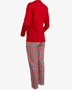 Royalfashion Czerwona damska 2-częściowa piżama z bałwankiem
