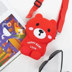 Royalfashion Czerwona torebka w kształcie misia