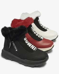 Royalfashion Czerwone damskie ocieplane botki z futerkiem Scherr