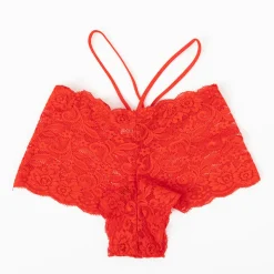 Royalfashion Czerwone koronkowe brazyliany