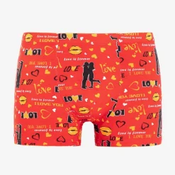 Royalfashion Czerwone męskie bokserki z nadrukiem