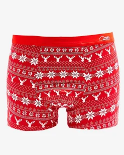 Royalfashion Czerwone męskie bokserki świąteczne