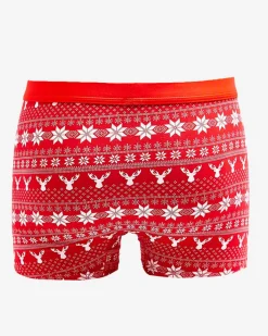 Royalfashion Czerwone męskie bokserki świąteczne