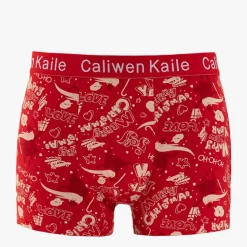 Royalfashion Czerwone świąteczne bokserki męskie