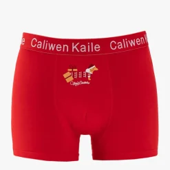 Royalfashion Czerwone świąteczne bokserki męskie