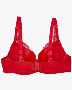 Royalfashion Czerwony damski biustonosz z koronką