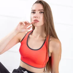 Royalfashion Czerwony damski sportowy biustonosz