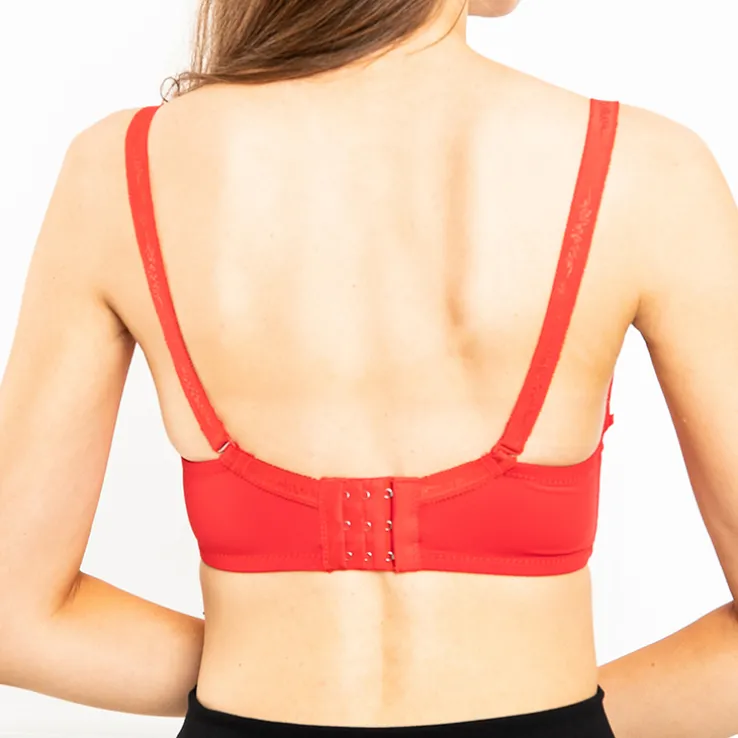 Royalfashion Czerwony usztywniany biustonosz z koronką