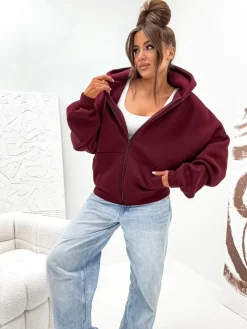 Royalfashion Damska bawełniana ocieplana bluza butterfly