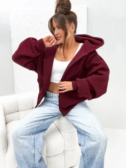 Royalfashion Damska bawełniana ocieplana bluza butterfly