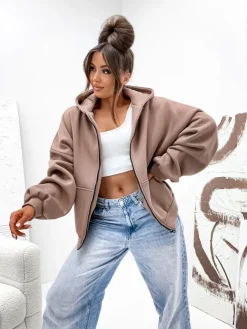 Royalfashion Damska bawełniana ocieplana bluza butterfly