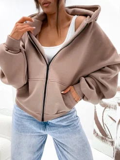 Royalfashion Damska bawełniana ocieplana bluza butterfly