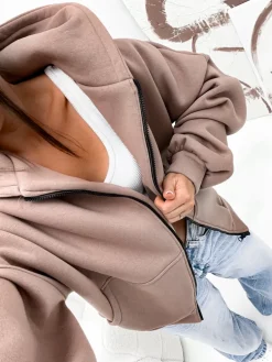 Royalfashion Damska bawełniana ocieplana bluza butterfly