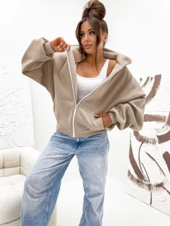 Royalfashion Damska bawełniana ocieplana bluza butterfly