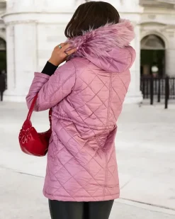 Royalfashion Damska dwustronna kurtka w kolorze różowym