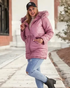 Royalfashion Damska dwustronna kurtka w kolorze różowym