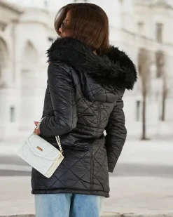 Royalfashion Damska dwustronna kurtka w kolorze czarnym