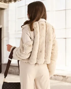 Royalfashion Damska kurtka typu ramoneska z eko skóra z futerkiem