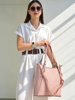 Royalfashion Damska lakierowana duża torebka z tłoczeniem