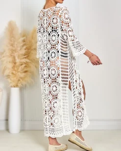 Royalfashion Damska narzutka plażowa koronkowa