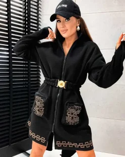 Royalfashion Damska sukienka mini typu bluza