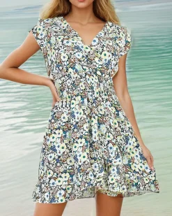 Royalfashion Damska sukienka w kwiaty