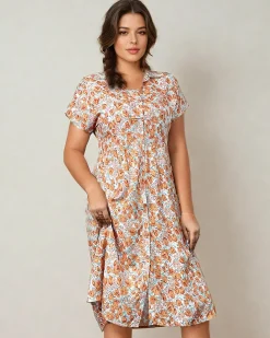 Royalfashion Damska sukienka midi w kwiaty