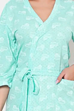 Royalfashion Damski bawełniany szlafrok w serduszka