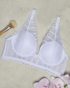 Royalfashion Damski biały biustonosz koronkowy