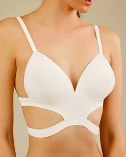 Royalfashion Damski biustonosz z ozdobnymi paseczkami