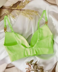 Royalfashion Damski biustonosz prążkowany z ozdobnymi ramiączkami