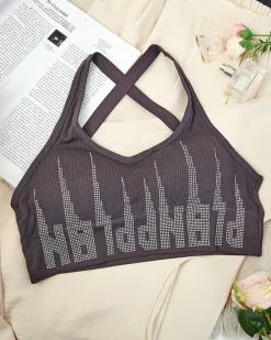 Royalfashion Damski biustonosz sportowy z cyrkoniami