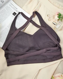 Royalfashion Damski biustonosz sportowy z cyrkoniami