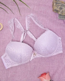 Royalfashion Damski biustonosz z koronką w kolorze jasnoszarym