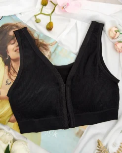 Royalfashion Damski biustonosz sportowy prążkowany