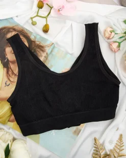 Royalfashion Damski biustonosz sportowy prążkowany