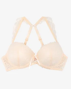 Royalfashion Damski biustonosz z koronką w kolorze beżowym