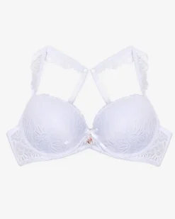 Royalfashion Damski biustonosz z koronką w kolorze białym