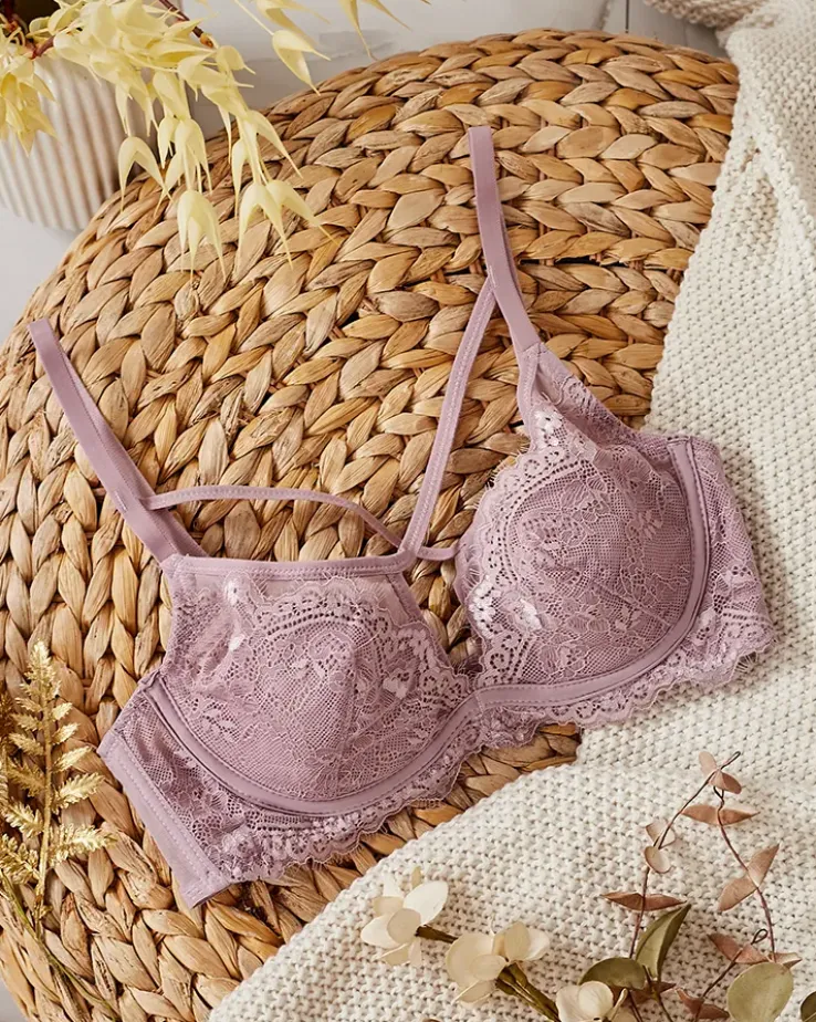 Royalfashion Damski biustonosz z ozdobnymi paseczkami