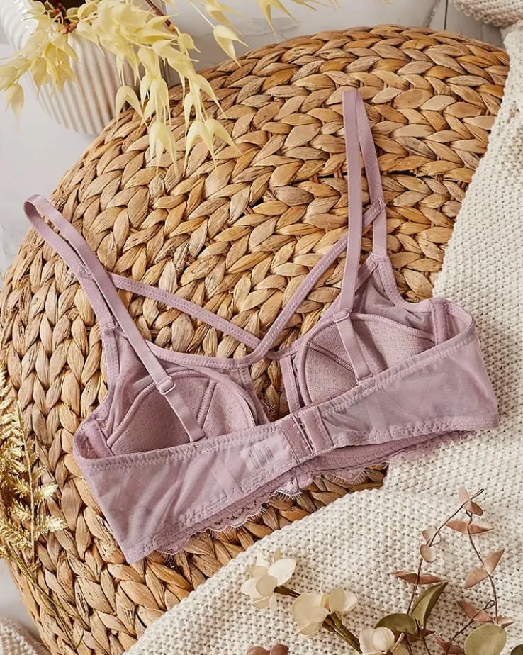 Royalfashion Damski biustonosz z ozdobnymi paseczkami